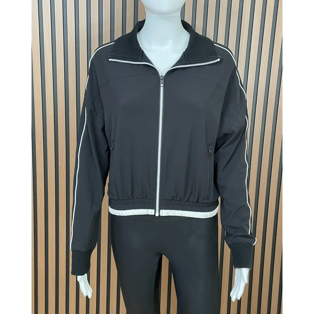 Athleta Brooklyn‎ Women's XXS Black Jacket Nylon Track Sport Activewear Stretch